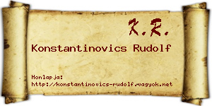 Konstantinovics Rudolf névjegykártya