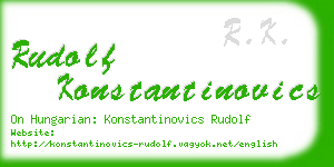 rudolf konstantinovics business card